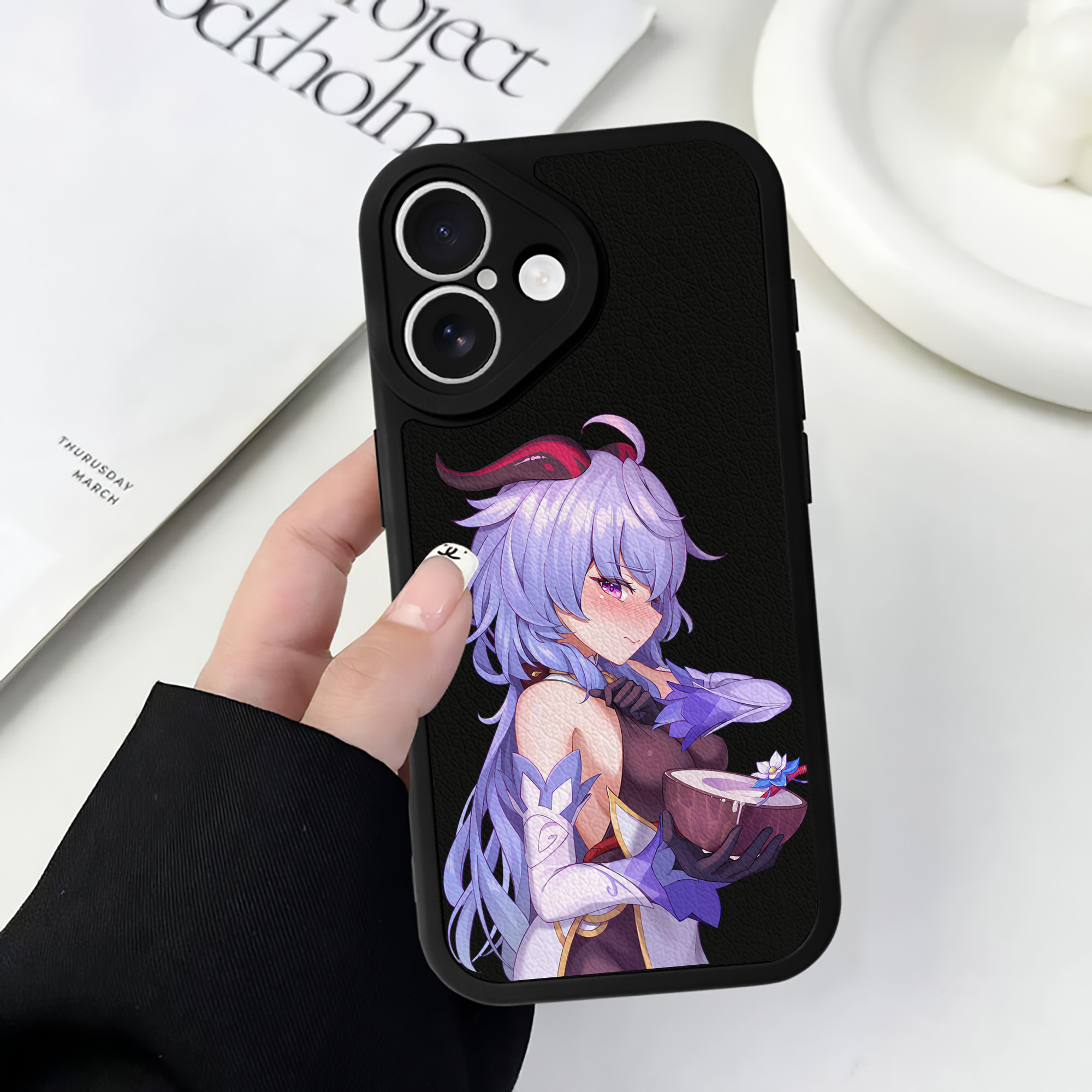 げんし神 甘雨 かんう genshin Ganyu 【iPhone 16シリーズ対応】シリコンスマホケース（レザー調） 材質：シリコン
